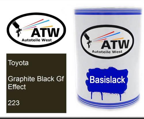 Toyota, Graphite Black Gf Effect, 223: 500ml Lackdose, von ATW Autoteile West.